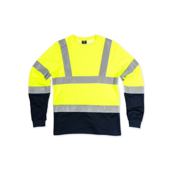 Remera alta visbilidad manga larga 50% Algodón 50% Poliéster